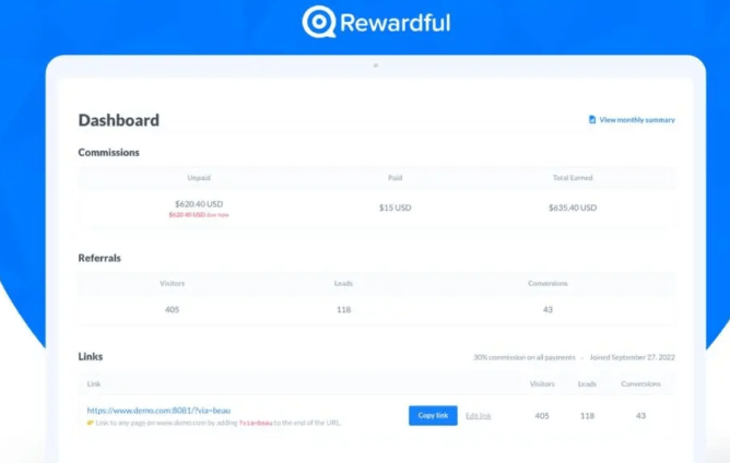 Rewardful SaaS Analytics Dashboard