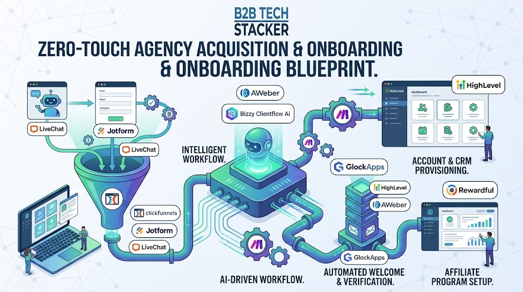 Automated Agency Client Acquisition Onboarding B2B Tech Stacker